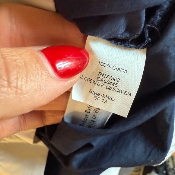 J.Crew Navy Camp Tunic Dress Size 4 | V-Neck Cotton Old Money Preppy Resortwear - Picture 11 of 13